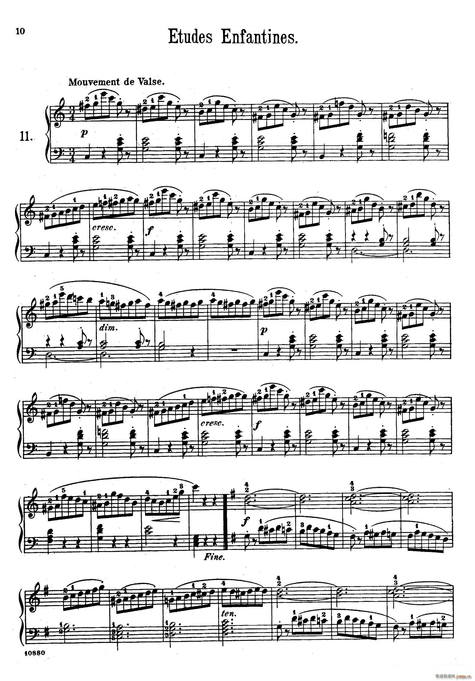 Etudes Enfantines Op 37(儿童钢琴练习曲 第11――14首)1