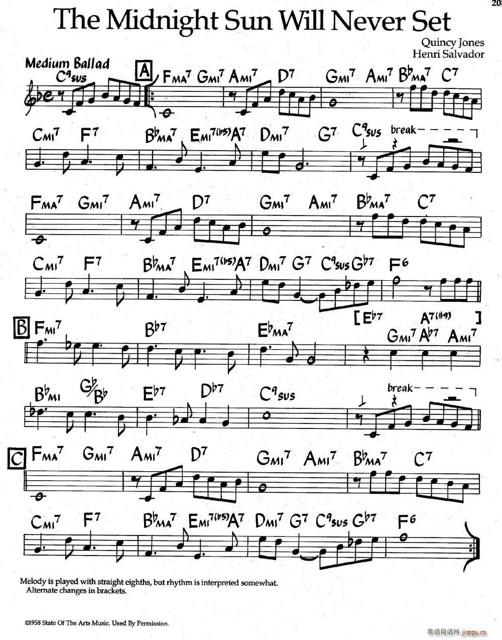 The Midnight Sun Will Never Set（爵士钢琴曲）1