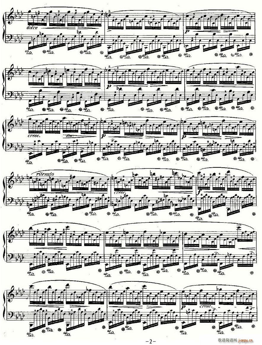 肖邦钢琴练习曲，Op.25之一2