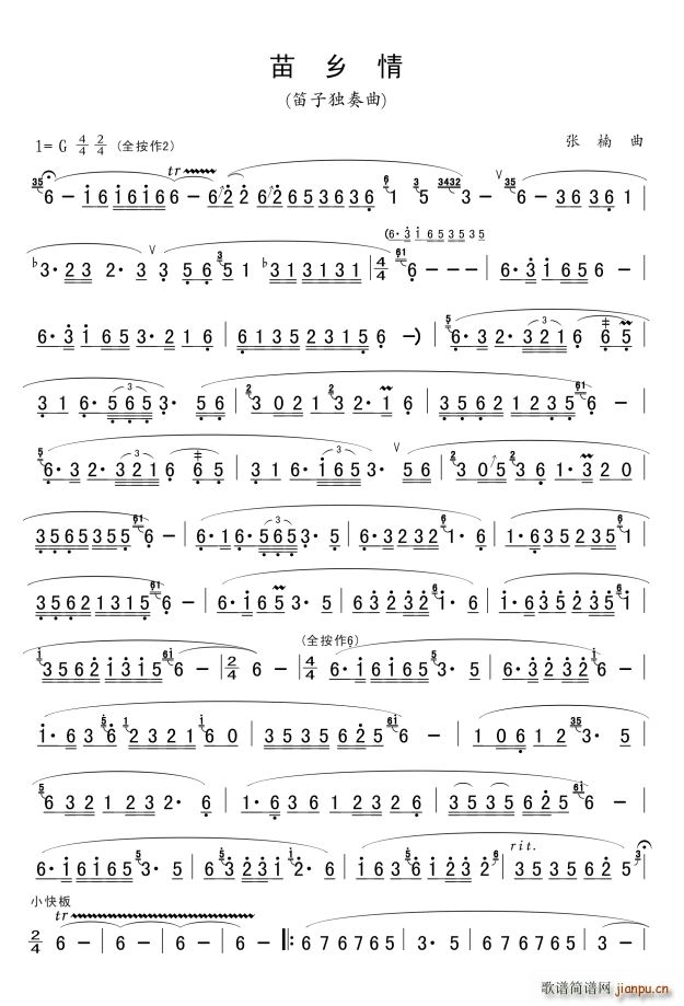 苗乡情(笛子独奏)1