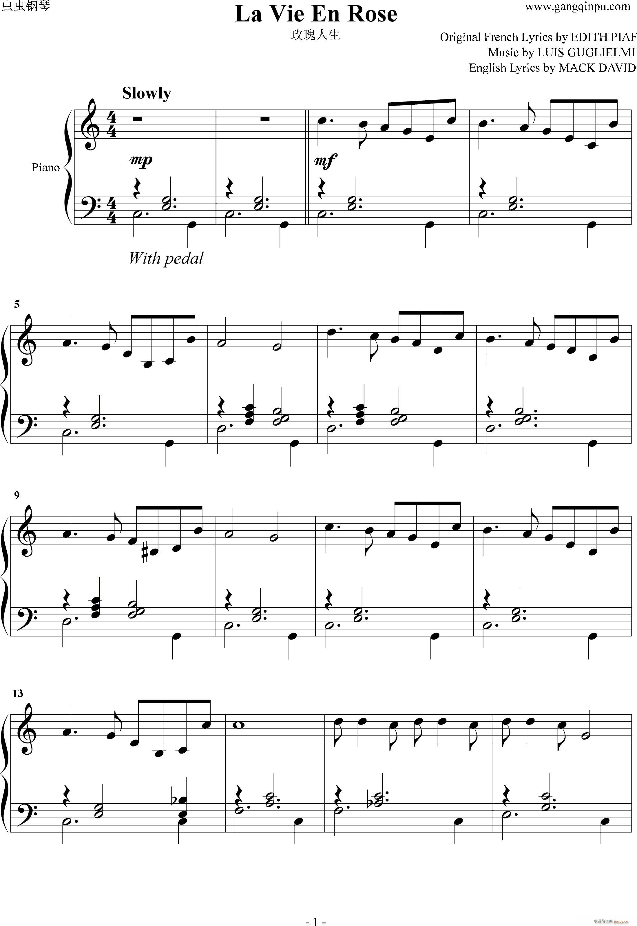 玫瑰人生 - La Vie En Rose_Edith Piaf1