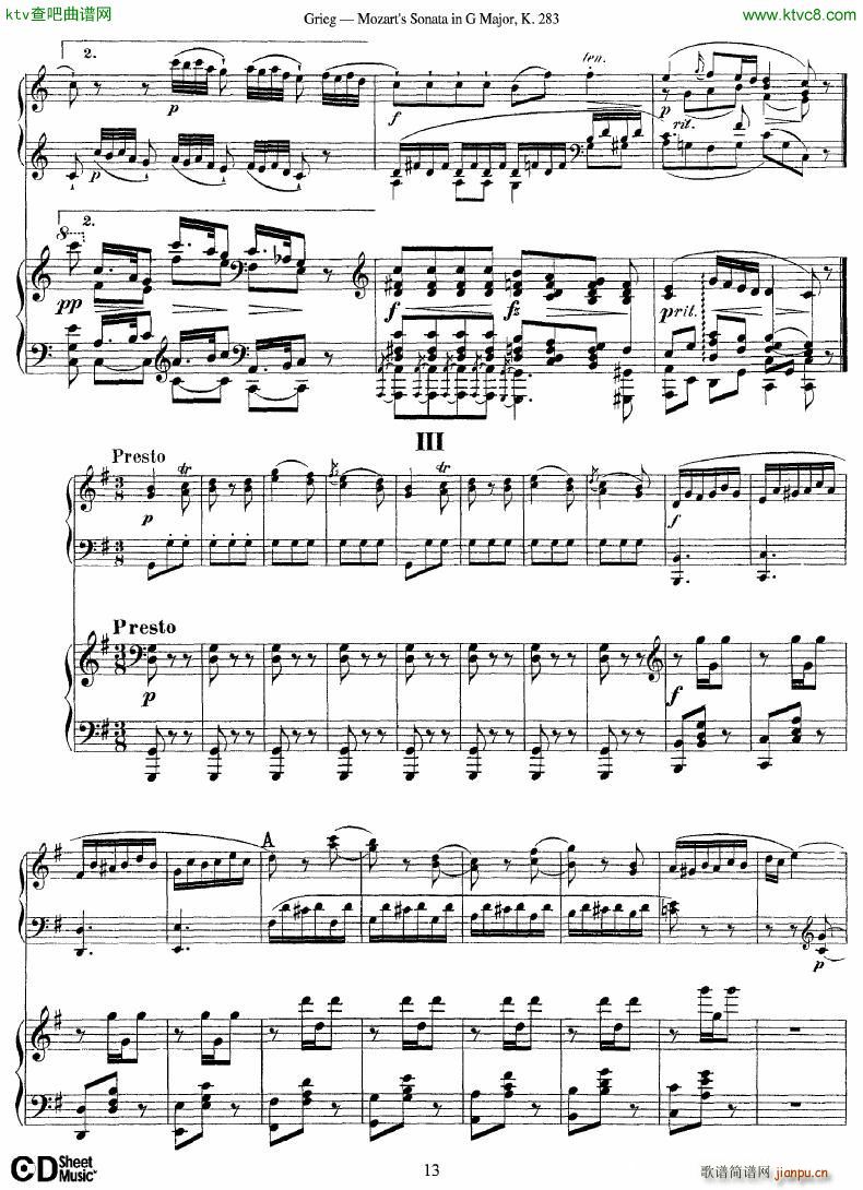 Grieg Sonata K 582 Mozart 2nd Piano Grieg13