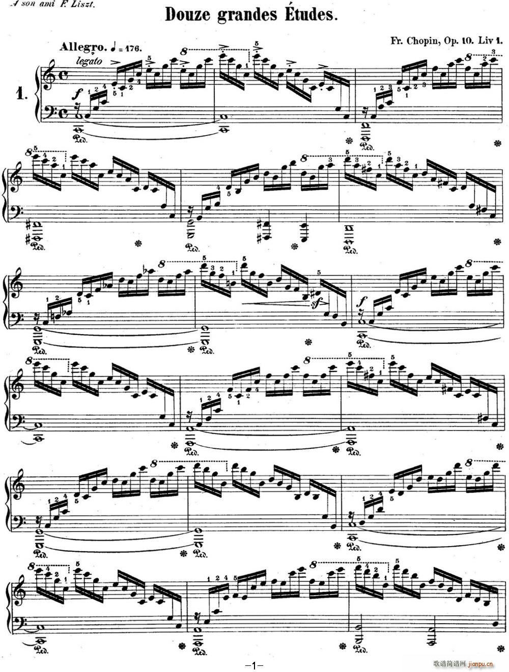 肖邦练习曲1 Op 10 No 1 C大调 C major1