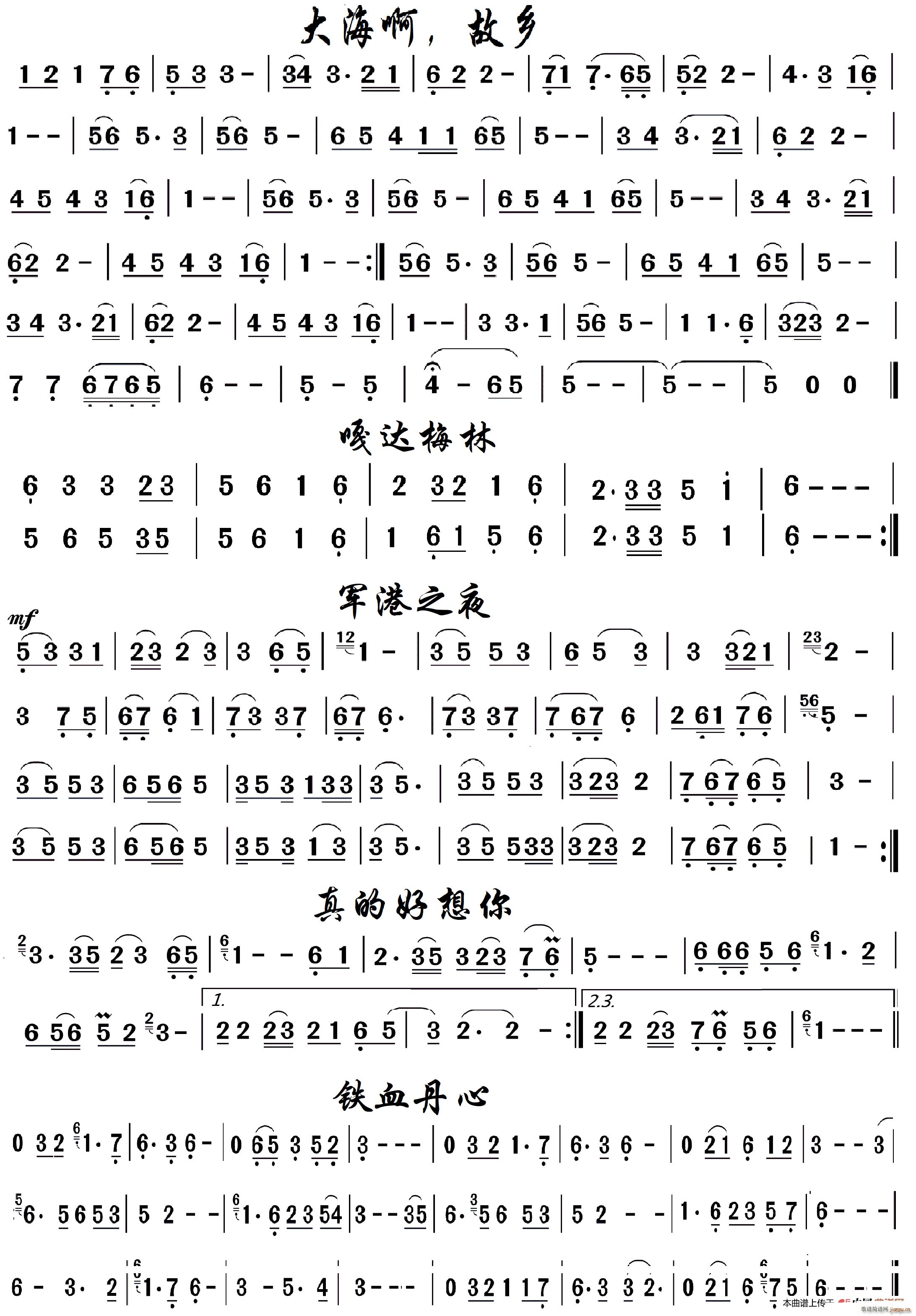葫芦丝-练习曲02（歌曲5首）1