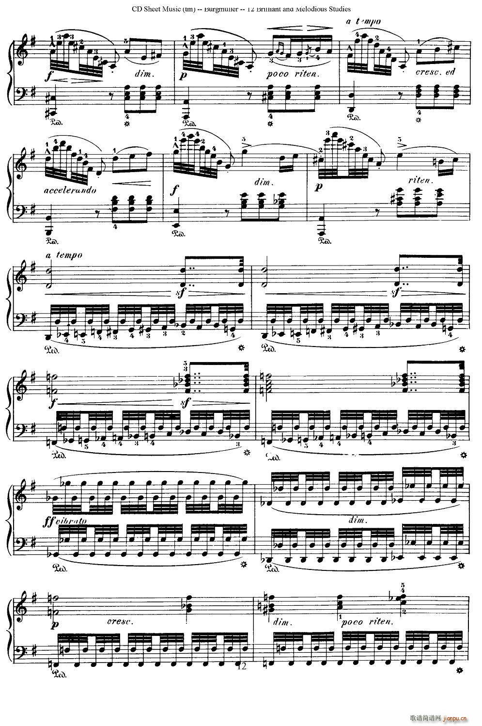 Burgmuller - 12 Brillian and Melodious Studies（6）2