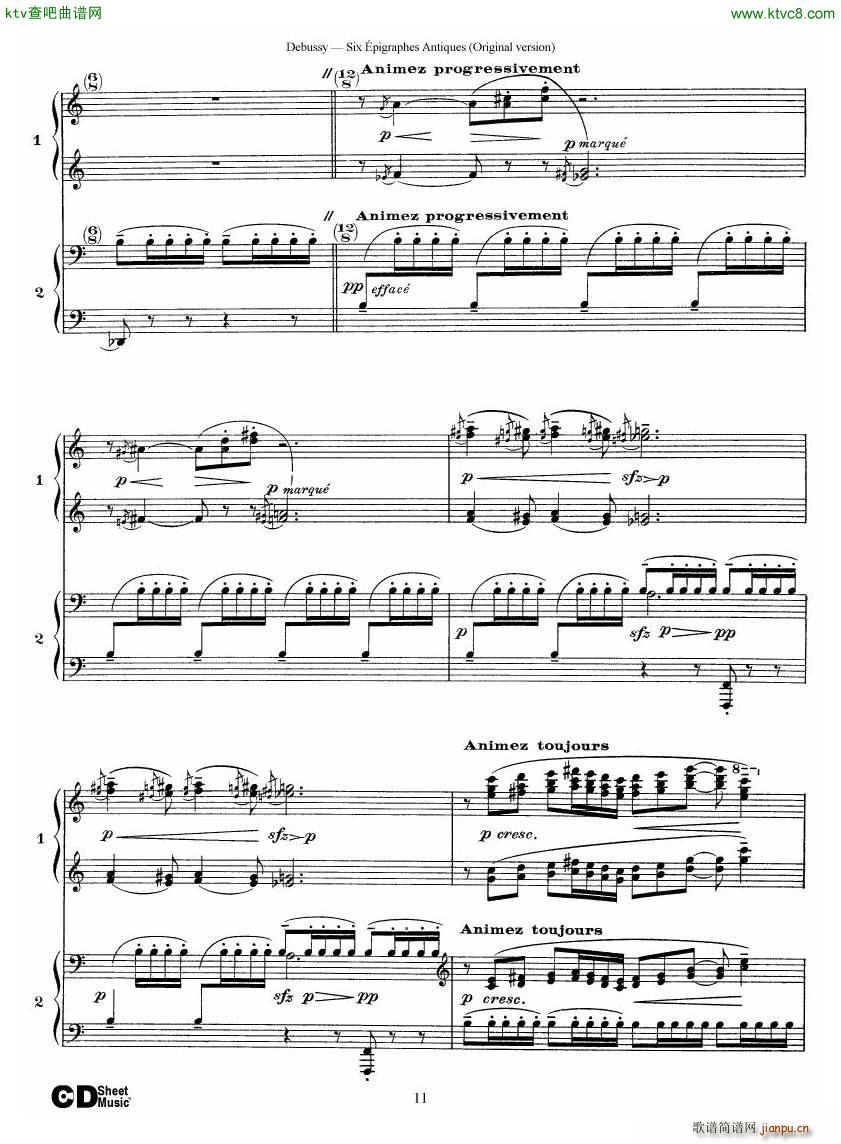 Debussy Six épigraphes Antiques 2 Piano s11