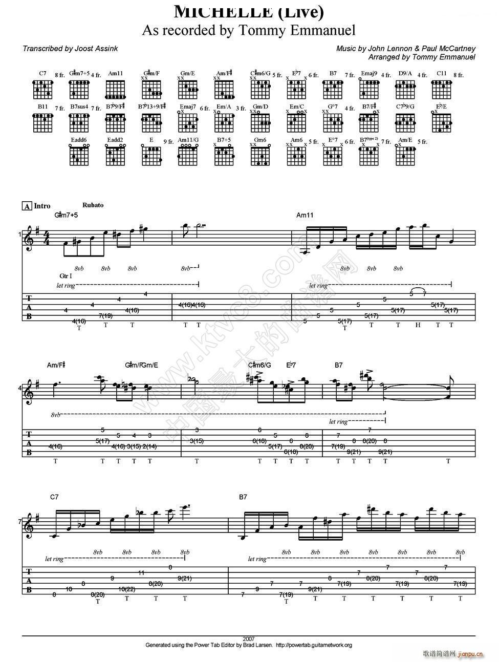 tommy emmanuel michelle (live)(指弹吉他)1