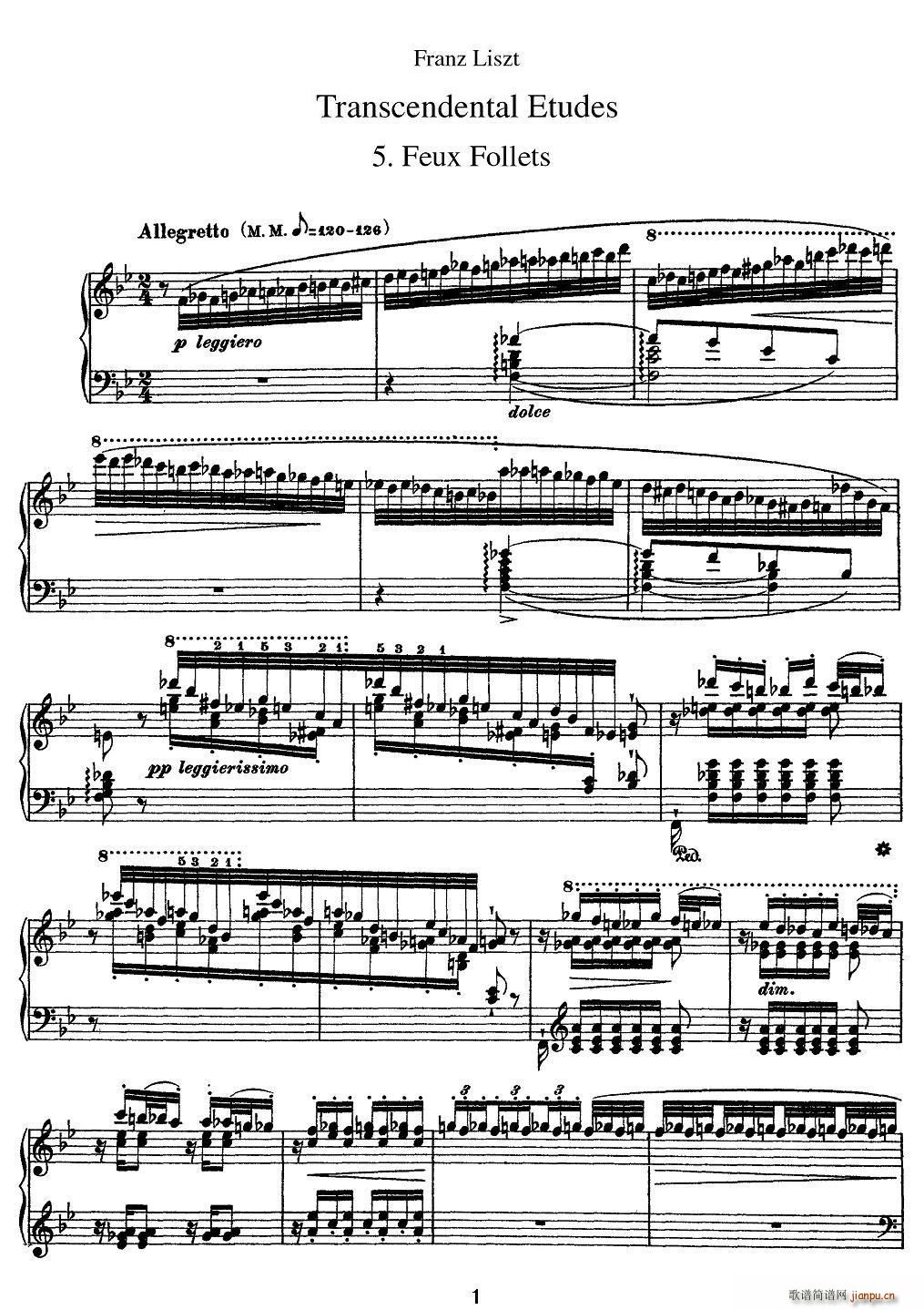 12首超级技巧练习曲 Feux Follets（鬼火）1