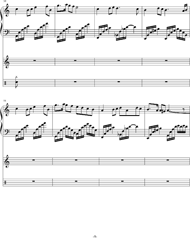 独自一人-钢琴谱(钢琴曲)-PianoYZ9