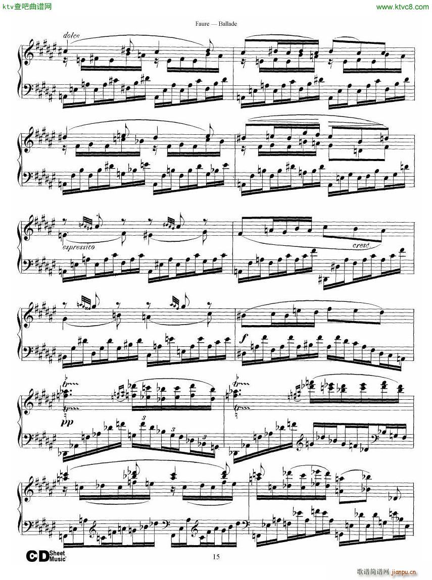 Faure Ballade Op 1915