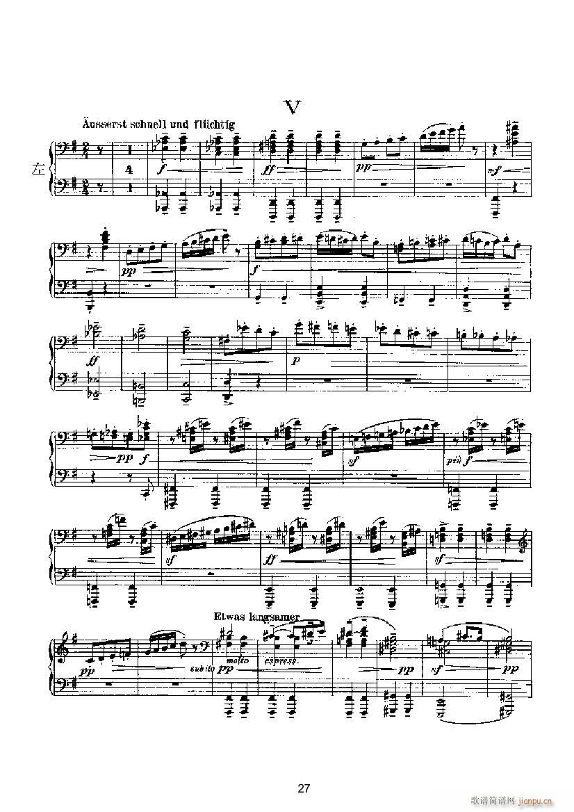 滑稽曲5（四手联弹） 键盘类 钢琴_马克斯.雷格尔1