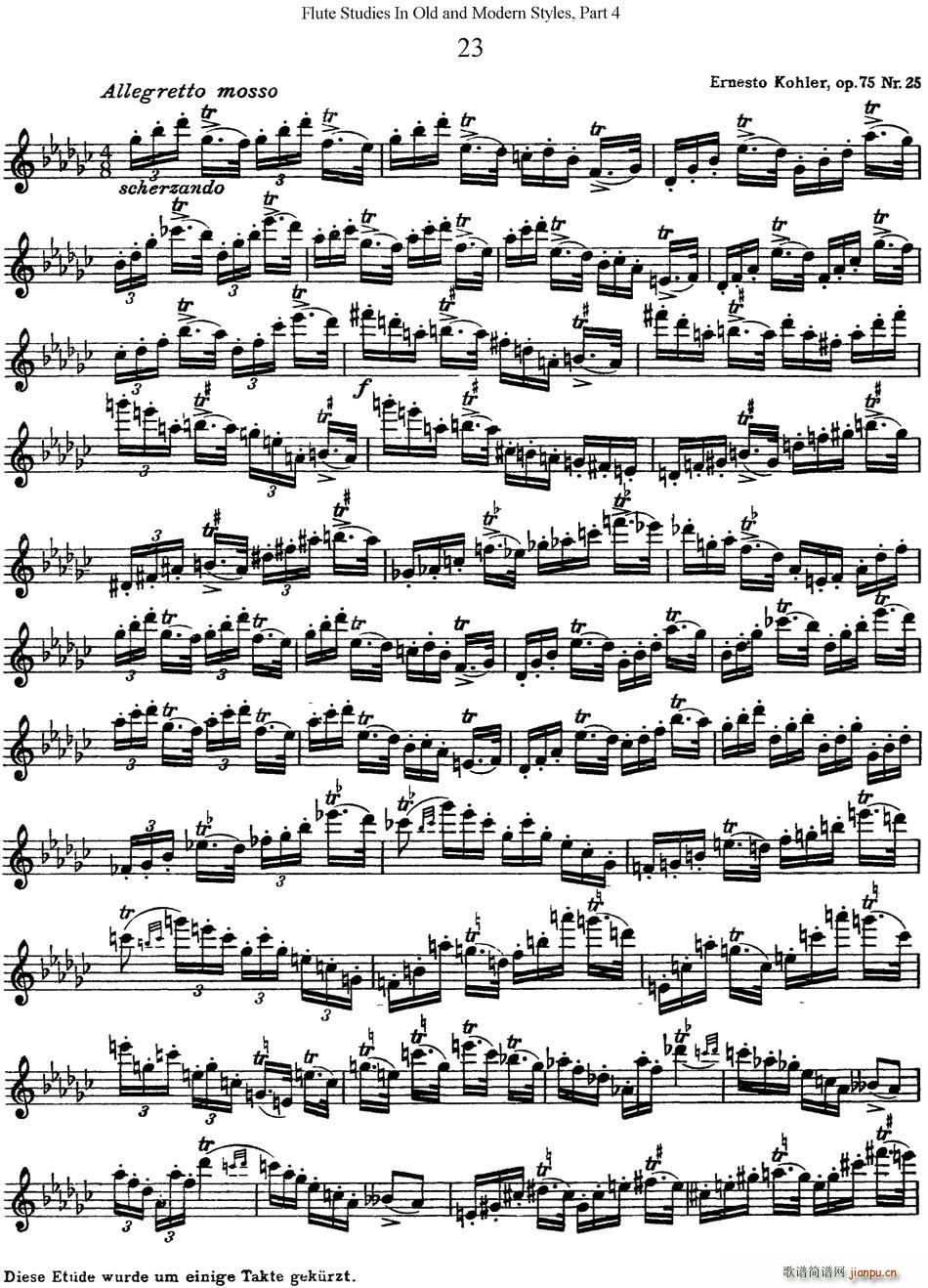 斯勒新老风格长笛练习重奏曲(第四部分)(NO 23)1