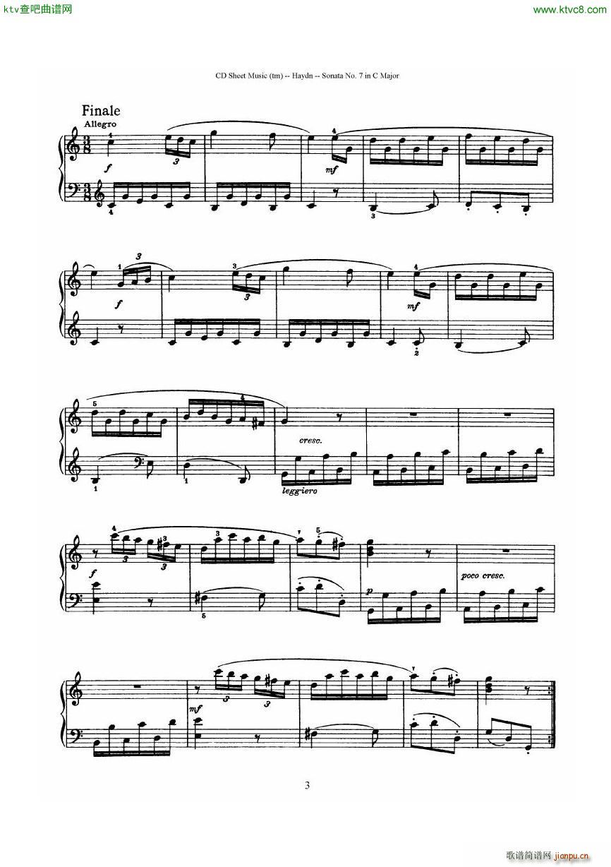 Haydn Joseph Sonata no 7 in C Major3