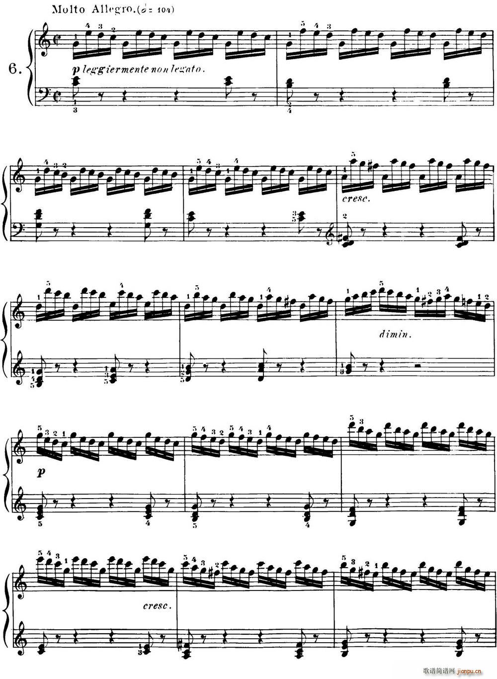 40首车尔尼Op 299钢琴快速练习曲(NO 6)1