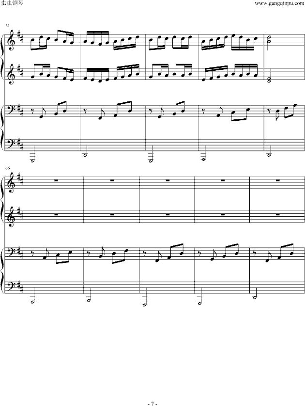 卡农四手联弹-Charm改编版-钢琴谱(钢琴曲)-帕赫贝尔-Pachelbel7