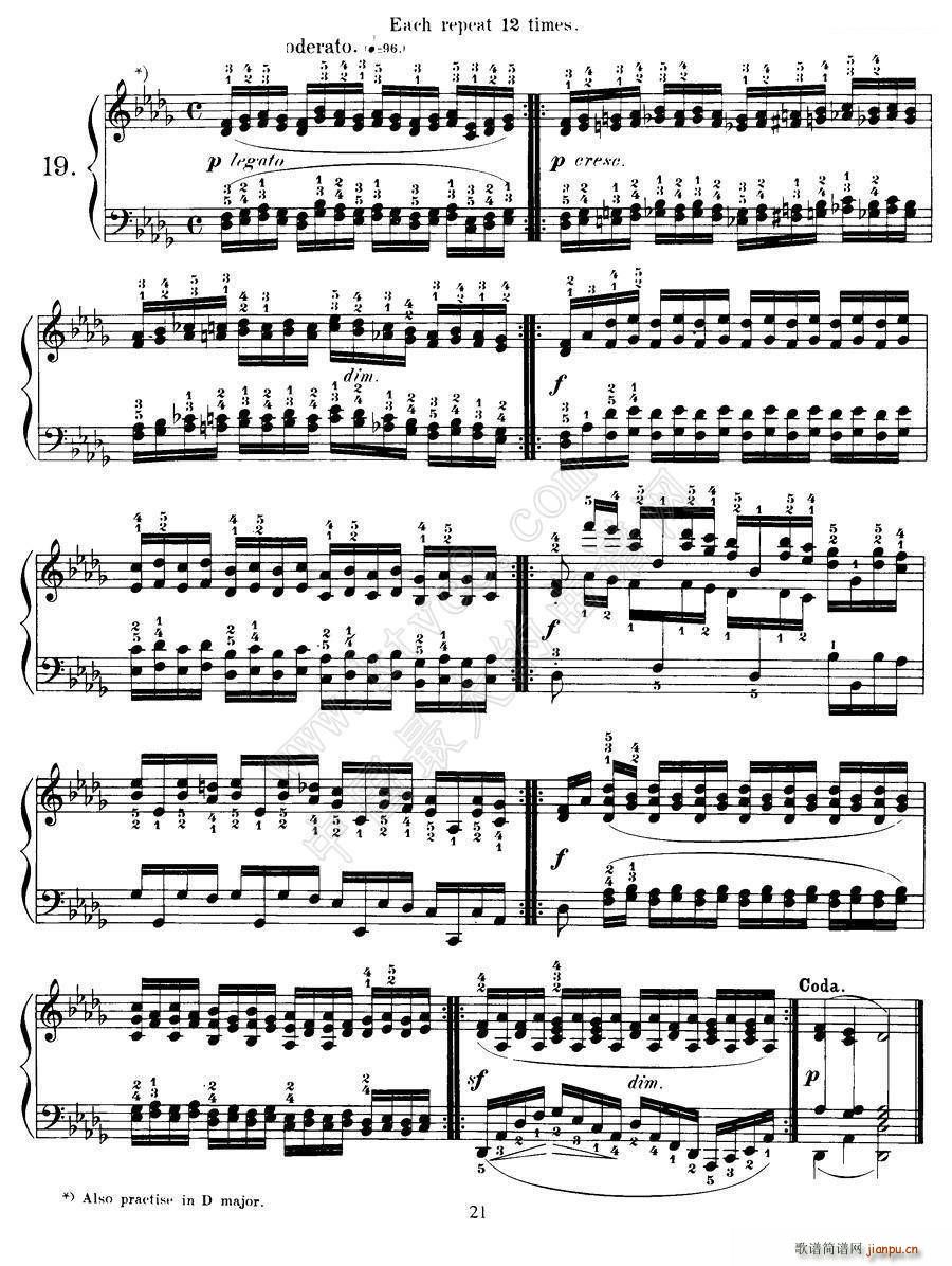 Czerny - 40 Daily Exerci Op 337（16―20）（40首日常训练曲）4