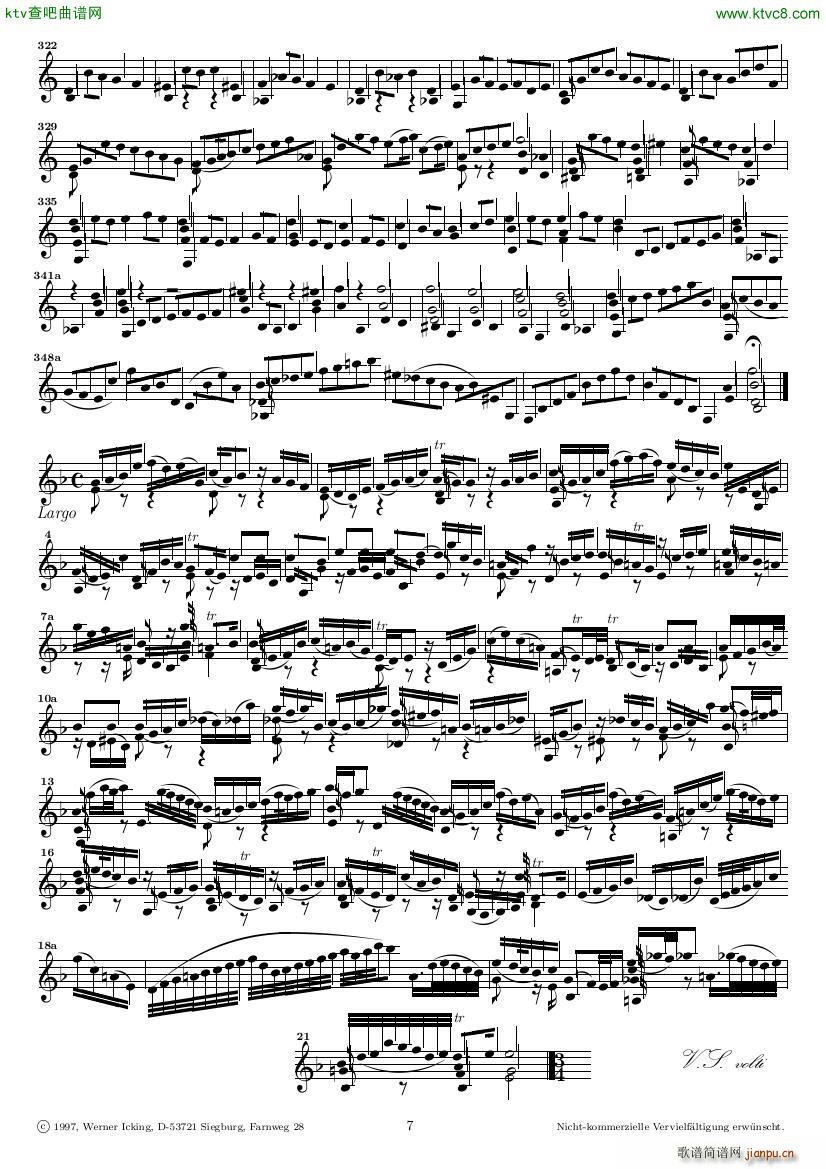 Bach JS BWV 1005 Sonata for Solo Violin in C7