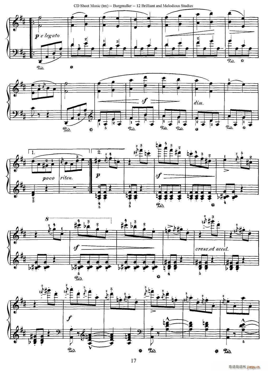 Burgmuller - 12 Brillian and Melodious Studies（7）3
