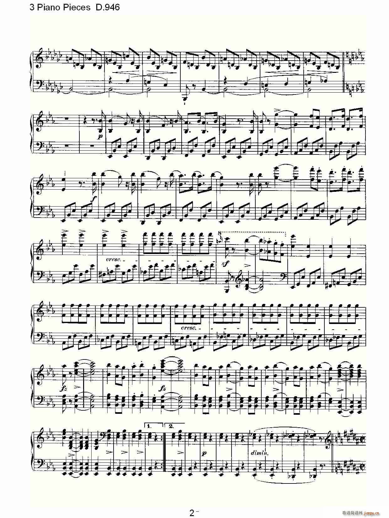 3 Piano Pieces D.946（钢琴三联奏D.946）2