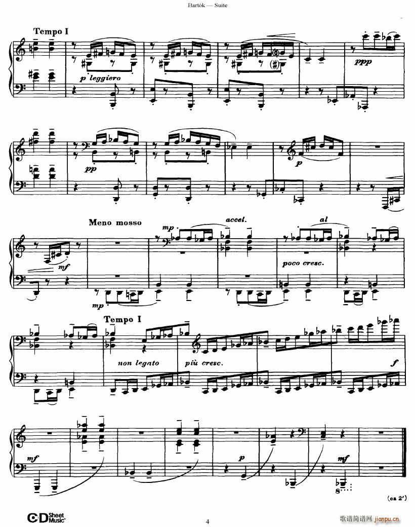 Bartok SZ 62 Suite for Piano op 144