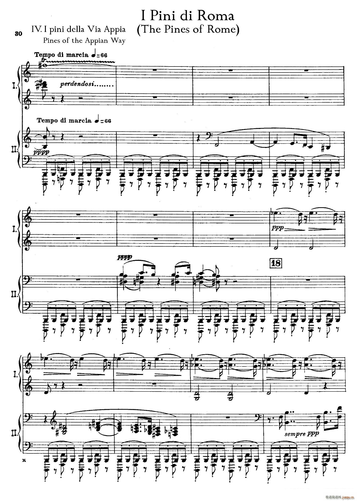 The Pines of Rome(交响诗《罗马的松树》 双钢琴)(第四部分 阿皮亚大道上的松树)1
