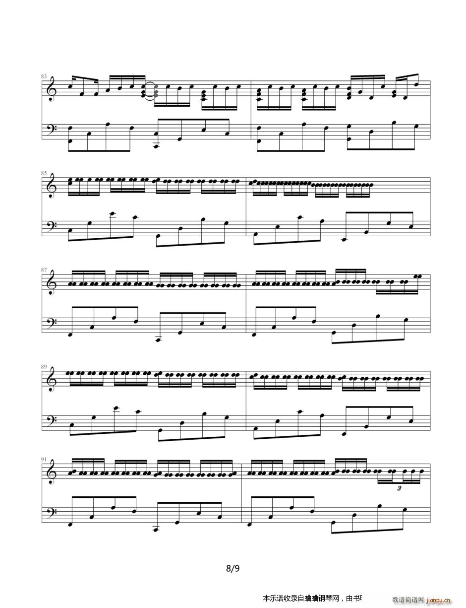 网上能找到的卡农谱集(卡农-（简单和弦版）)8