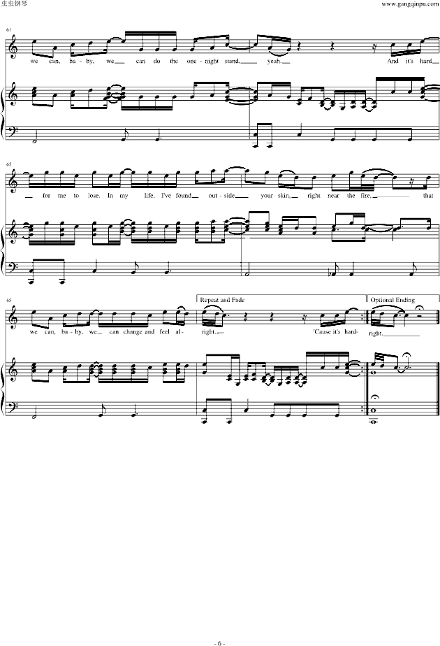 Free Loop-钢琴谱(钢琴曲)-Daniel Powter6