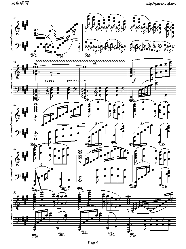 彩云追月-钢琴谱(钢琴曲)-中国名曲4