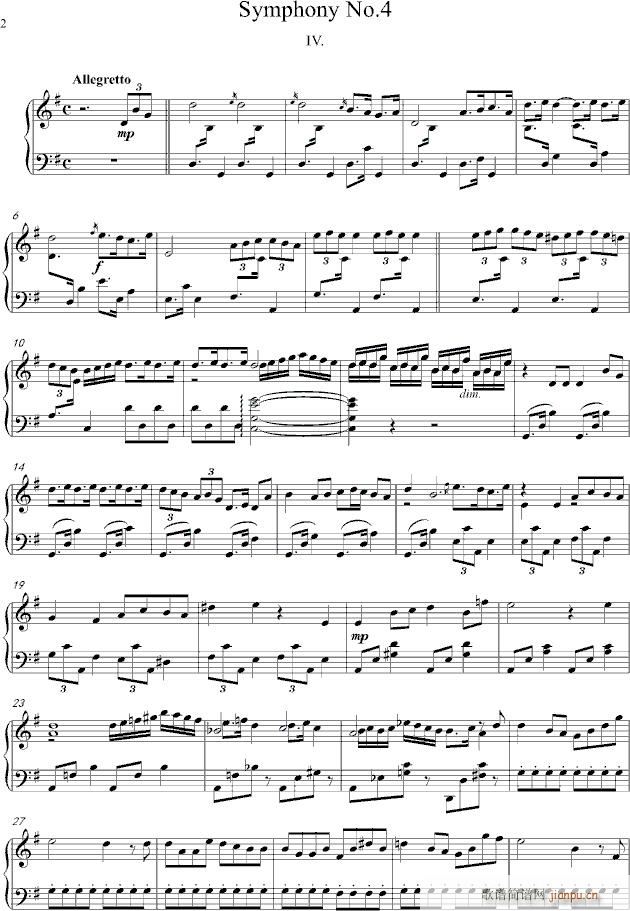 马勒第四交响曲第四乐章钢琴独奏_古斯塔夫马勒2