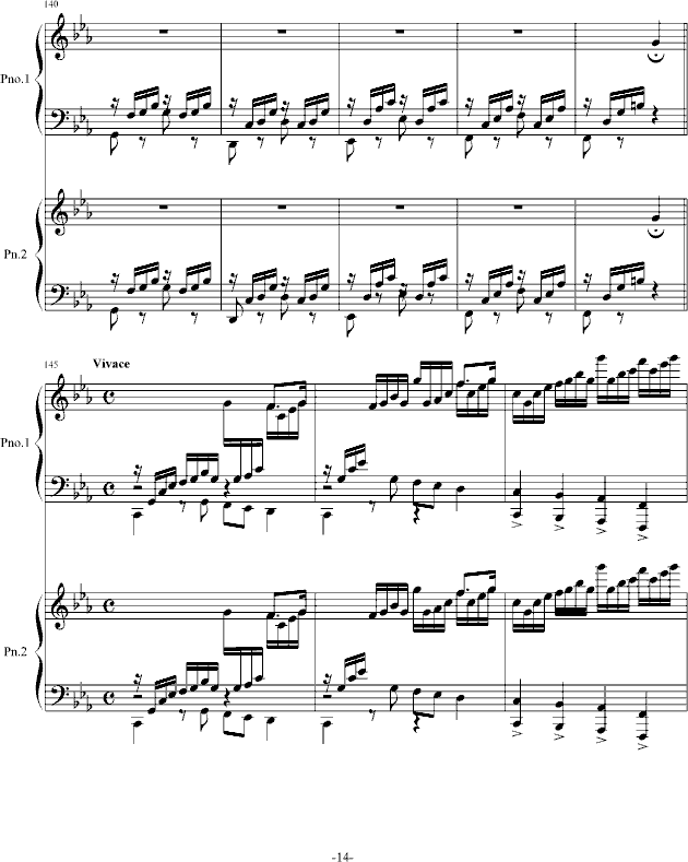 四季歌（双钢琴）-钢琴谱(钢琴曲)-苏婷14
