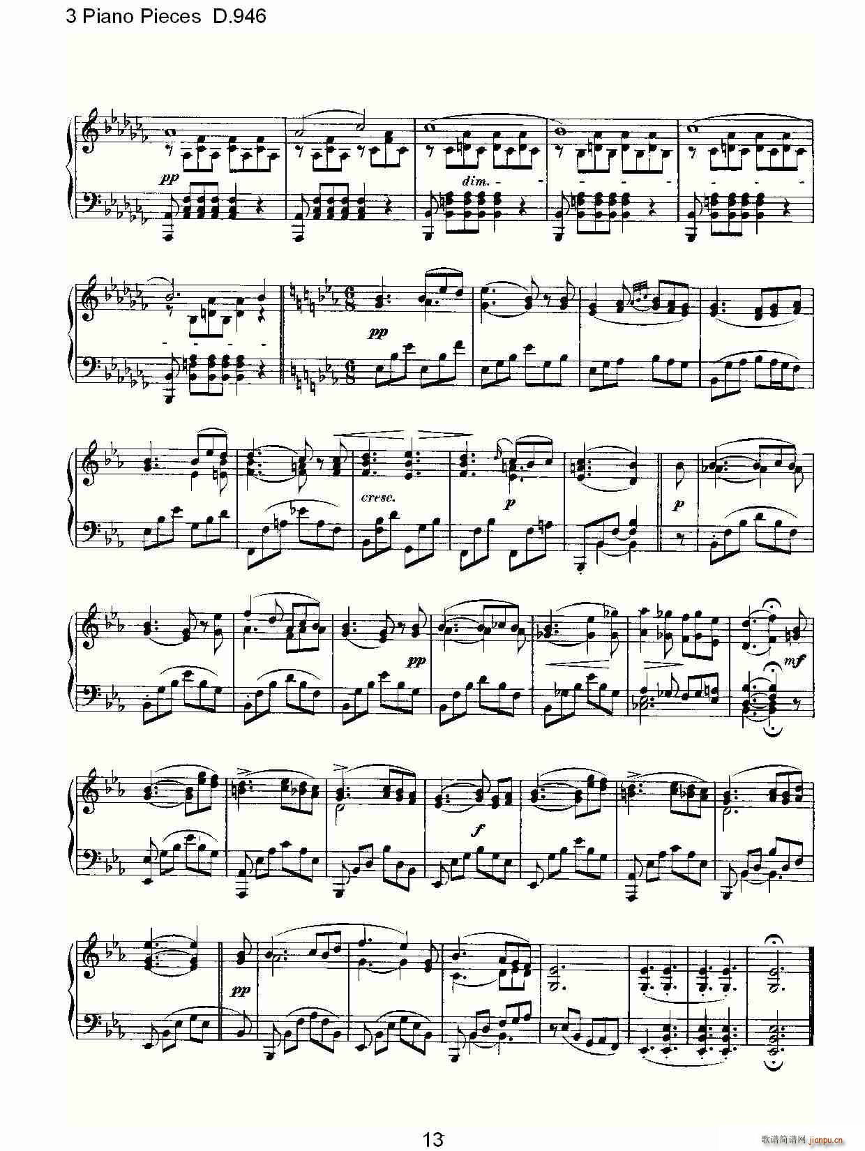 3 Piano Pieces D.946（钢琴三联奏D.946）13