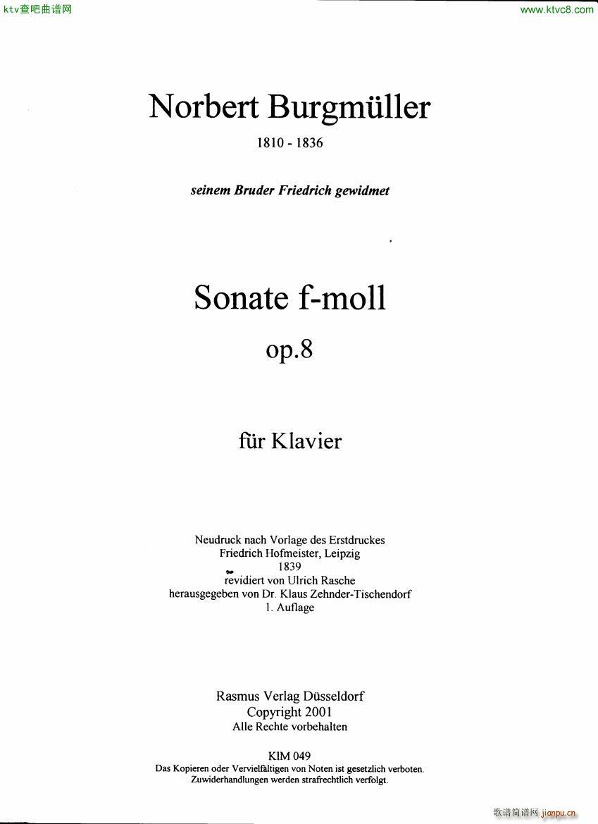 Burgmüller Norbert Sonata op81