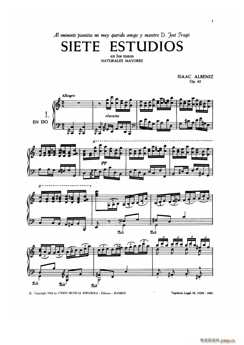 Albeniz op 65 Etudes no 1 71