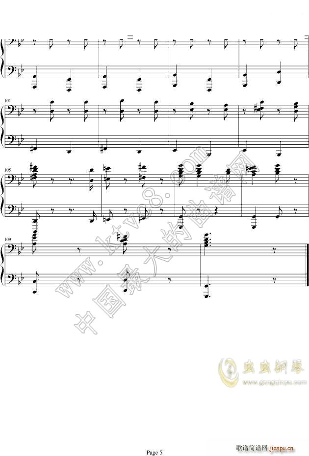 匈牙利舞曲第五号B调四手联弹低音部_勃拉姆斯 Brahms5