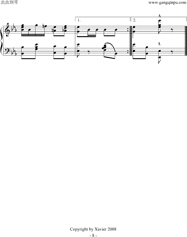 小瀑布(爵士)The Cascades(Jazz)-钢琴谱(钢琴曲)-Scott Joplin8