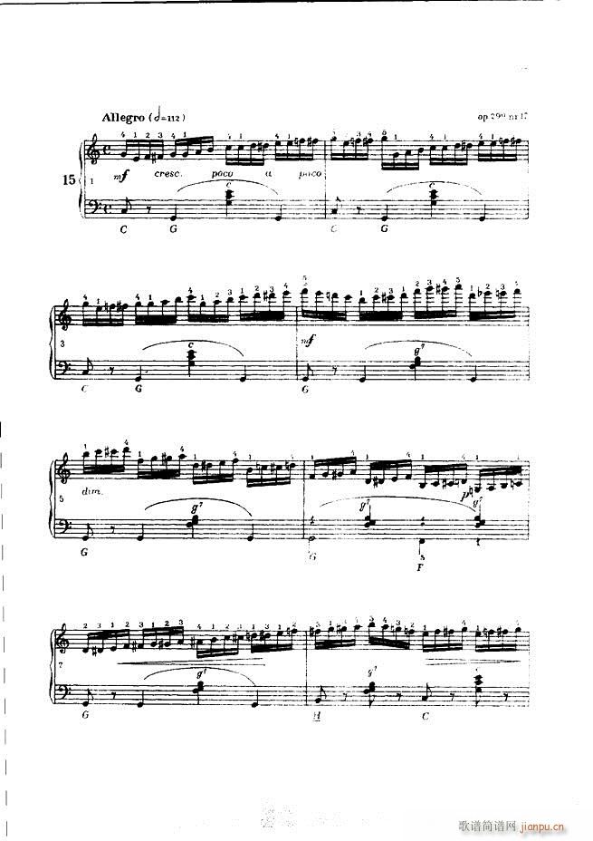 车尔尼手风琴练习曲集 Ⅲ37