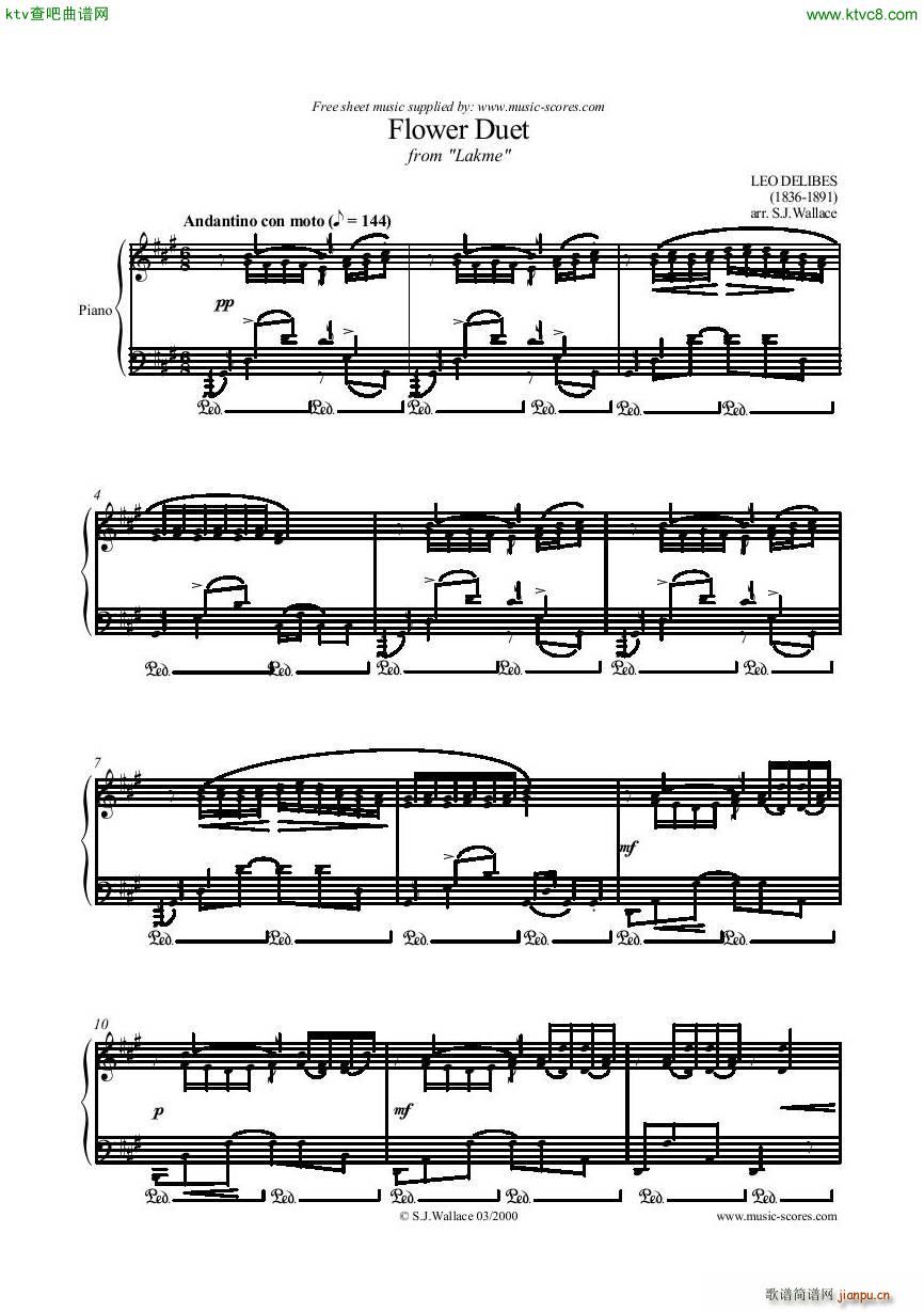 L Delibes Flower Duet from Lakme for piano1