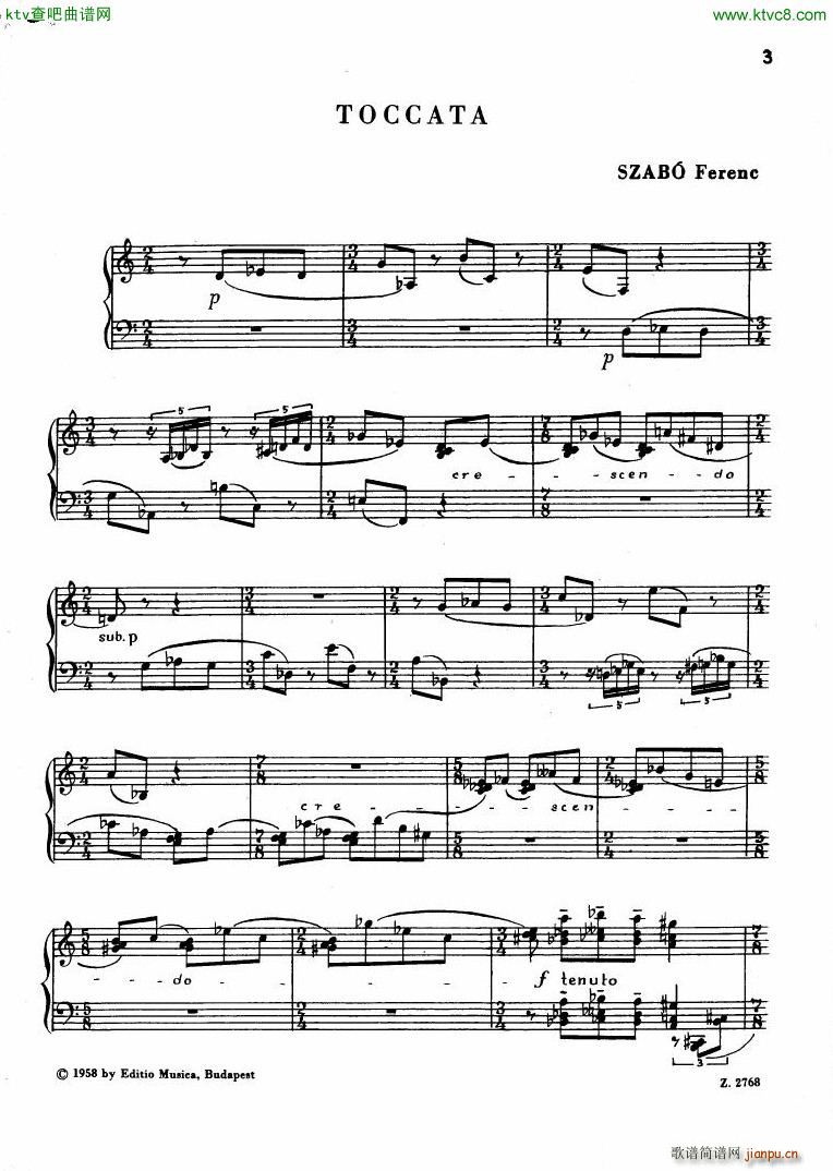Ferenc Szabo Toccata for Piano1