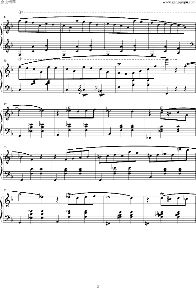 华丽的圆舞曲第三首（小猫圆舞曲）-钢琴谱(钢琴曲)-肖邦-chopin3