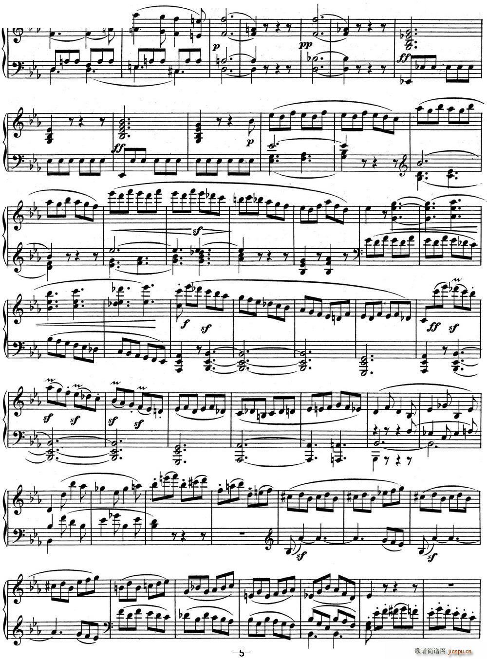 贝多芬钢琴奏鸣曲04 大调奏鸣曲 降E大调 Op 7 E-flat major5