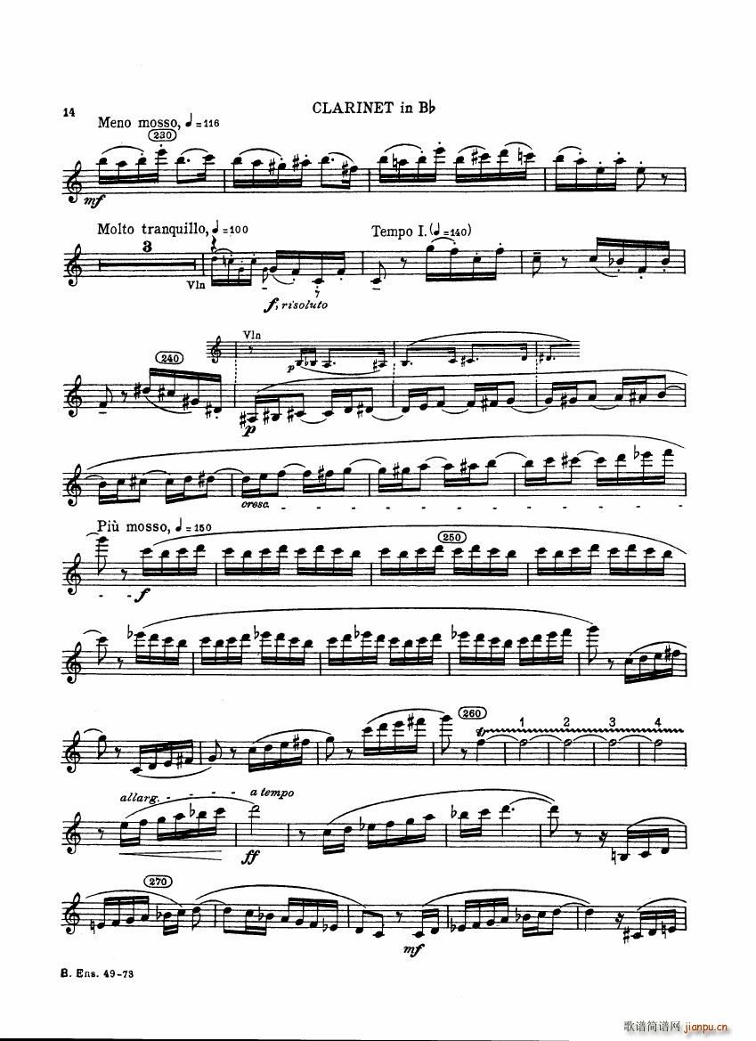 Bartok SZ 111 Contrasts clarinets A and Bb14