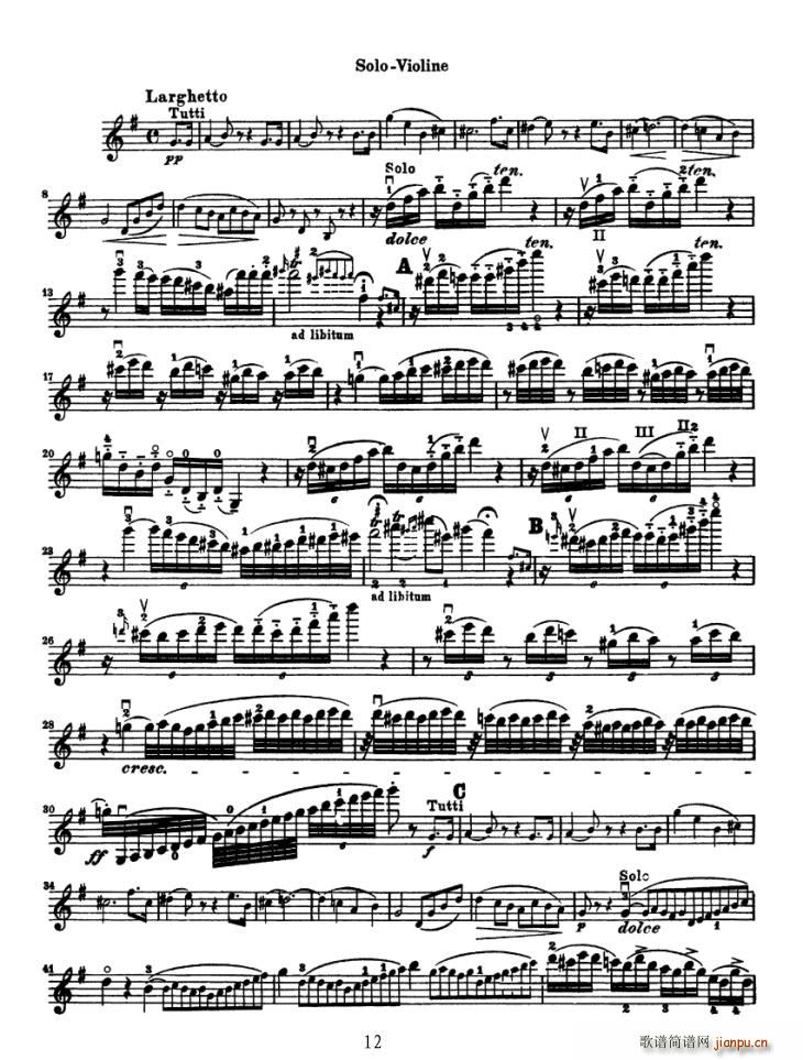 Konzert fur Violine（贝多芬小提琴协奏曲）12