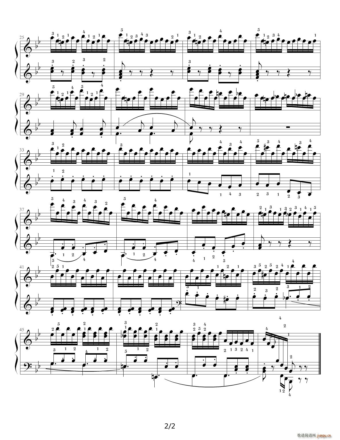 车尔尼849练习曲（钢琴流畅练习曲）NO 13 降B调2