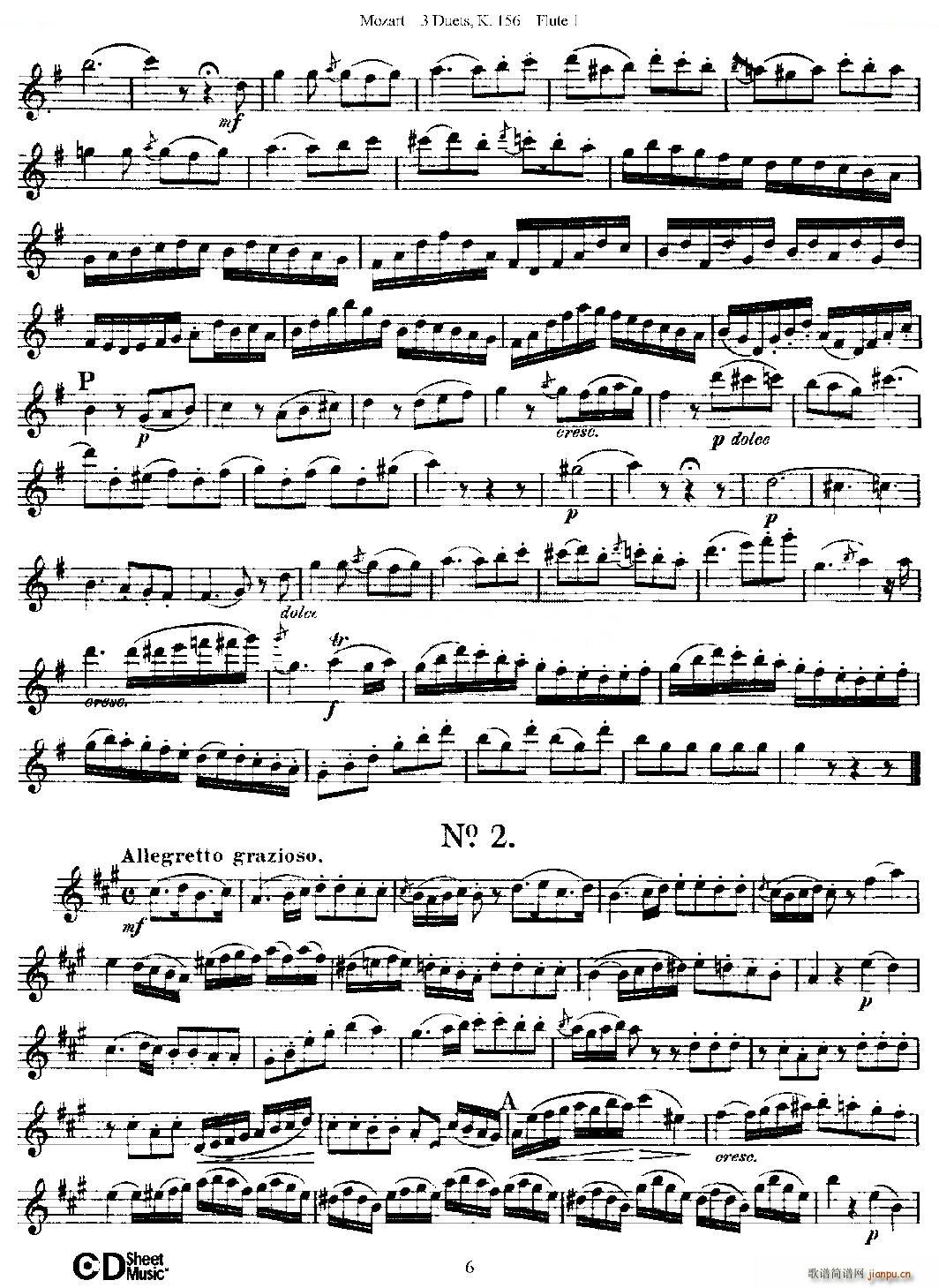 3 Duets K 156 之第一长笛（二重奏三首 K156号） 铜管6