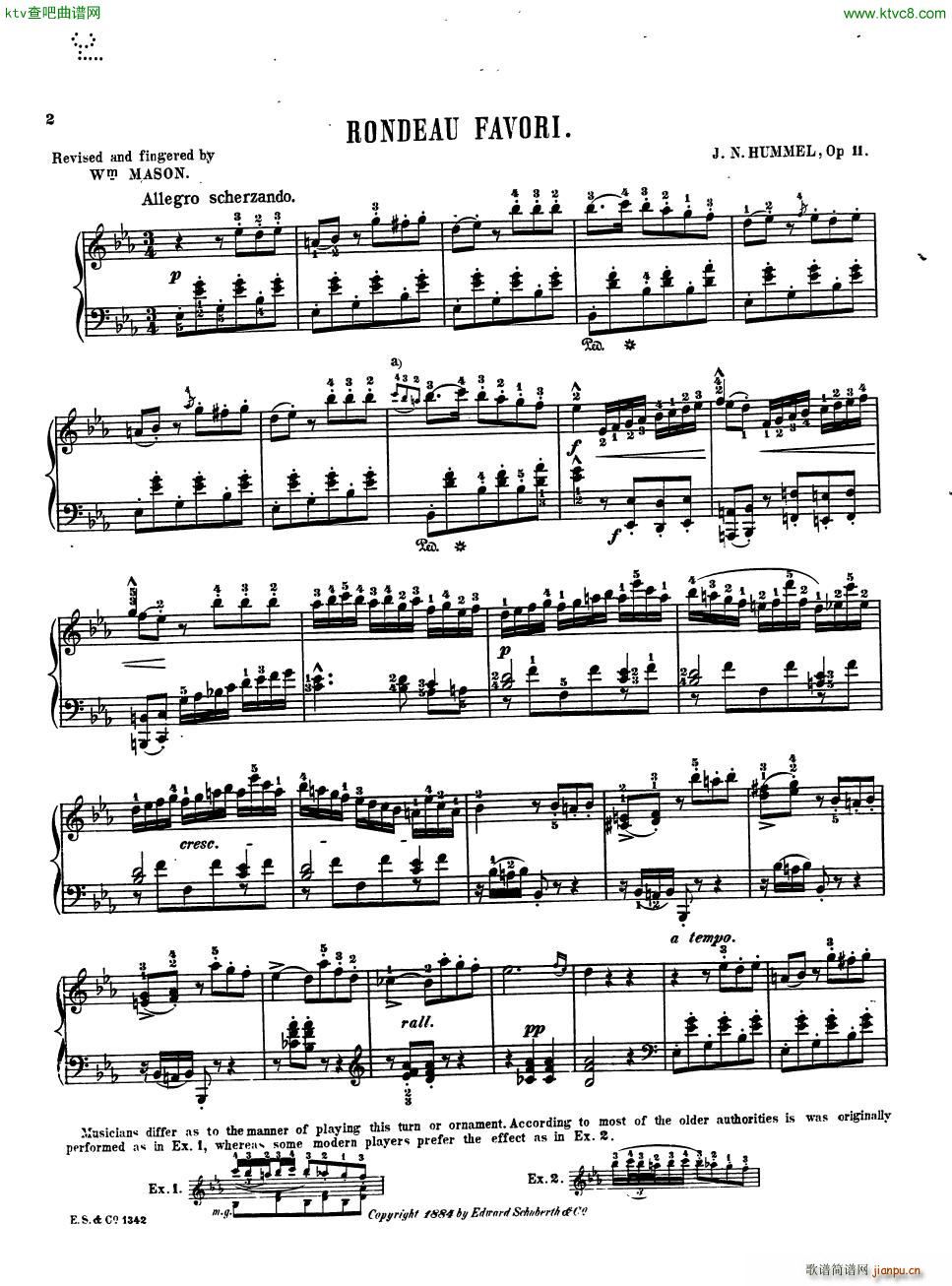 Hummel Johann Nepomuk Rondo Favori Op 11 pf1