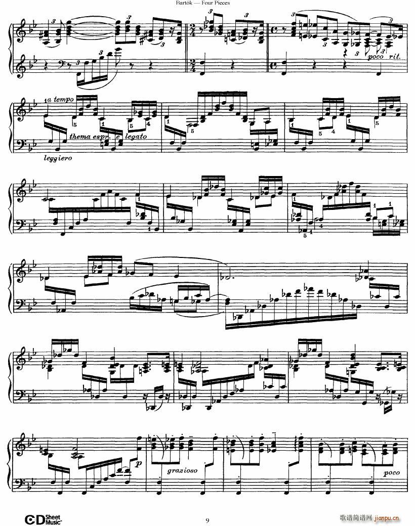 Bartok DD 71 Four Piano Pieces9