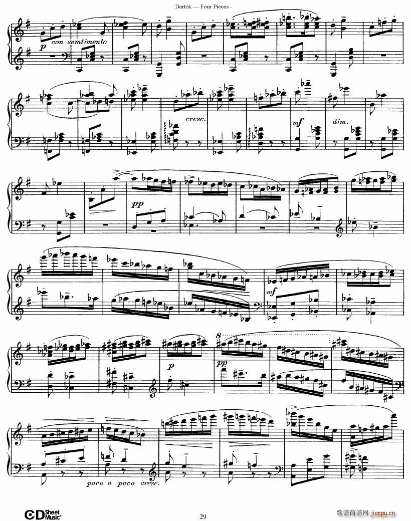 Bartok DD 71 Four Piano Pieces29