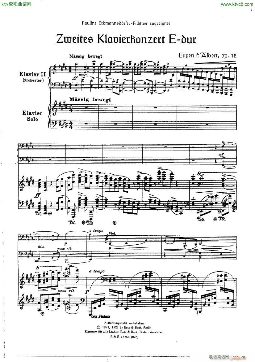 D Albert op 12 Piano Concerto No 2 part 12