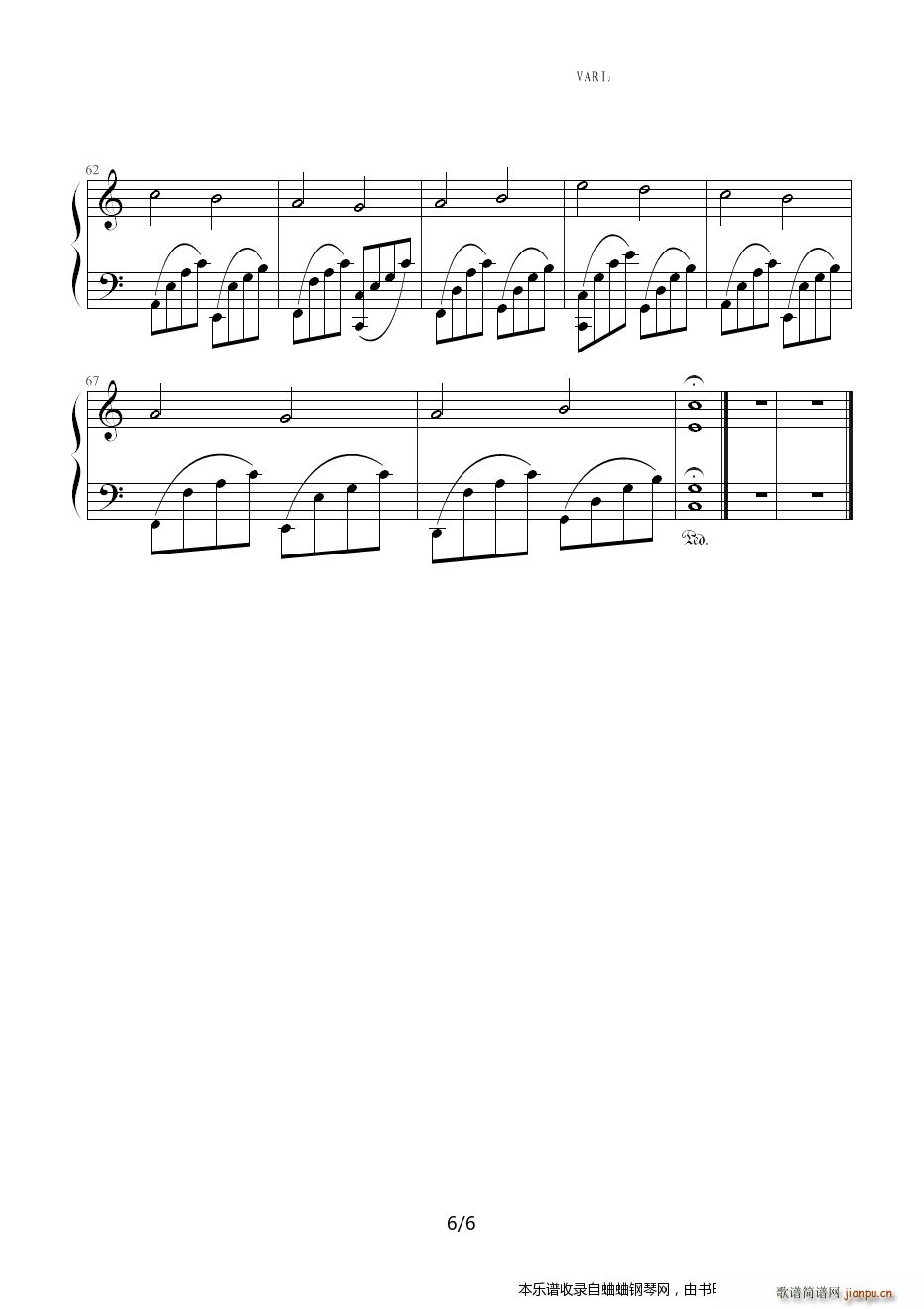 网上能找到的卡农谱集(卡农钢琴曲原版)6