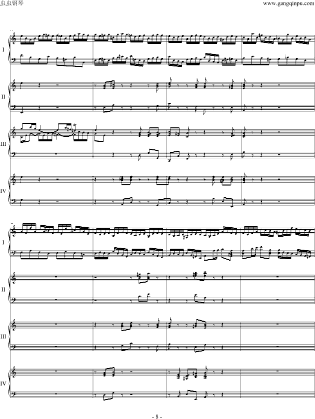 巴赫为四架钢琴写的钢琴协奏曲-钢琴谱(钢琴曲)-巴赫-P.E.Bach8